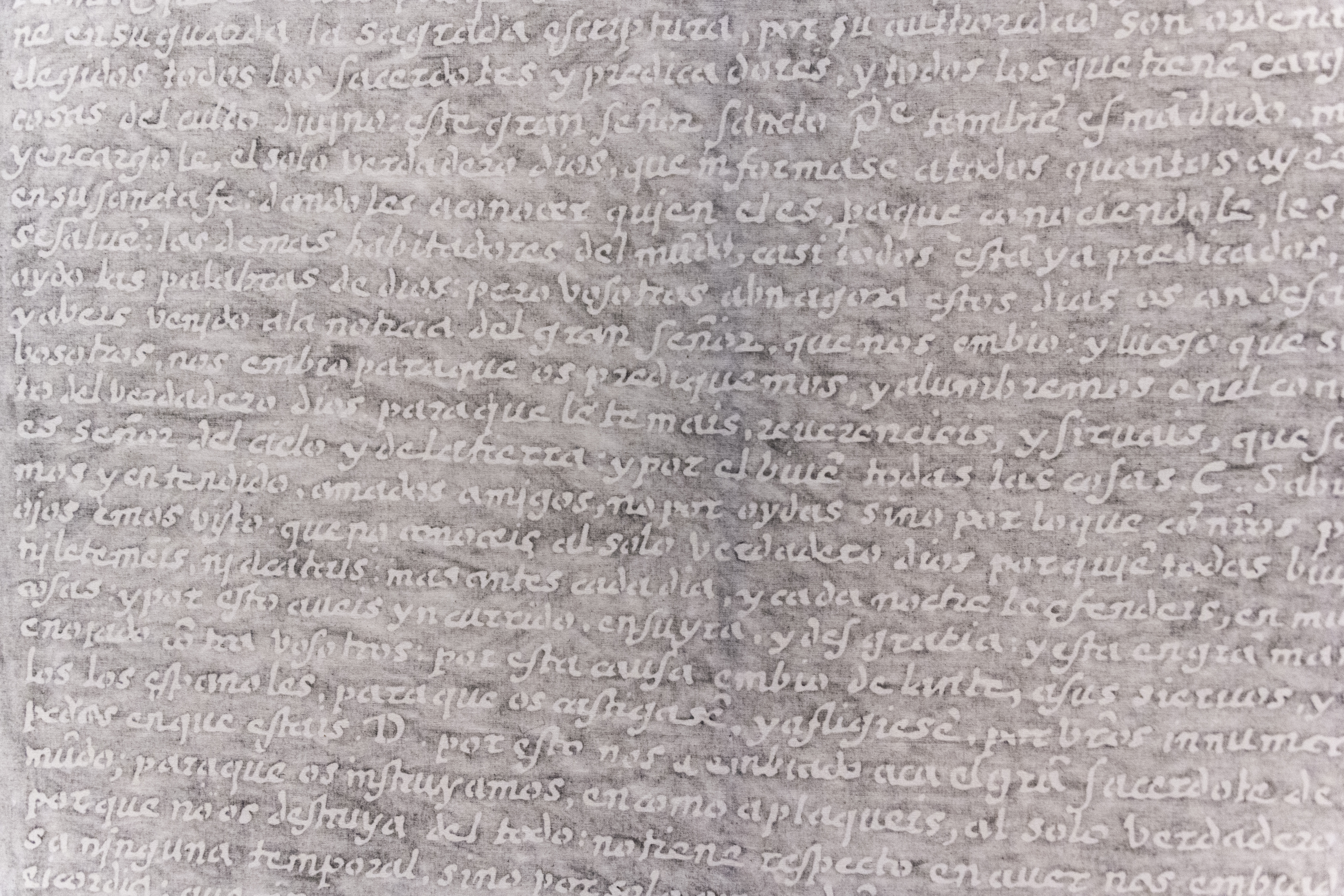 Coloqvios /Colloquiums, 2022
12 piezas individuales . Esgrafiado en grafito sobre manta de algodón.
12 individual pieces, graphite rubbing over cotton.
2.20 x 1.18 m

